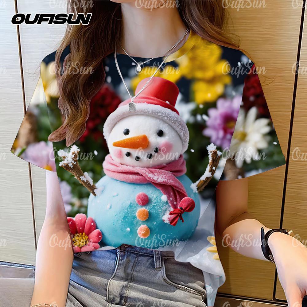 Christmas Eve Cartoon Snowman Pattern Women s Loose Short sleeved T-shirt XS
Christmas Eve Cartoon Snowman Pattern Women s Loose Short sleeved T-shirt XS