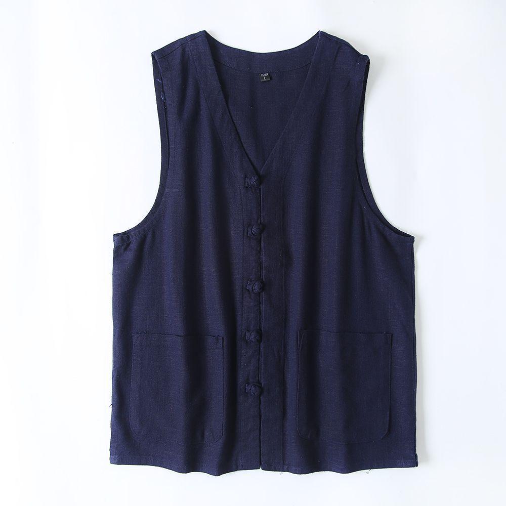 Summer Thin Linen Chinese Vest with Frog Buttons, Cotton Blend, Loose Fit for Middle-Aged, Plus Size, Tang Suit Style. 4XL темно-синього кольору
Summer Thin Linen Chinese Vest with Frog Buttons, Cotton Blend, Loose Fit for Middle-Aged, Plus Size, Tang Suit Style. 4XL темно-синього кольору