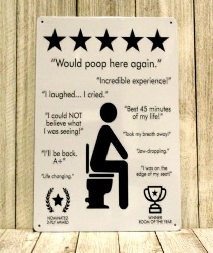 mWould Poop Here Again Tin Sign Funny Bar Bathroom Art Restroom Toilet DecorAluminum 20x30cm(7.8x11.8inch)
mWould Poop Here Again Tin Sign Funny Bar Bathroom Art Restroom Toilet DecorAluminum 20x30cm(7.8x11.8inch)