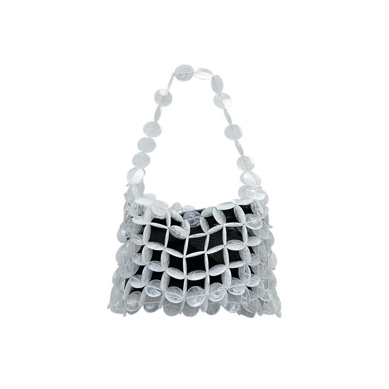 Casual Bead Woven Mesh Bag Trendy Hollow Out Design Women s Handbag Versatile Fashionable Acrylic Shell Weaving Purse Clutch
Casual Bead Woven Mesh Bag Trendy Hollow Out Design Women s Handbag Versatile Fashionable Acrylic Shell Weaving Purse Clutch