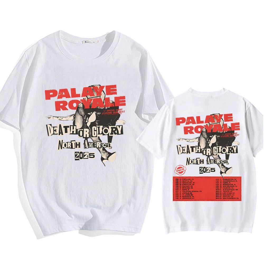Футболка хип-хоп-группы Palaye Royale с надписью Death or Glory North America 2025 Tour Футболки с круглым вырезом Повседневные хлопковые футболки для мужчин/женщин L белый
Футболка хип-хоп-группы Palaye Royale с надписью Death or Glory North America 2025 Tour Футболки с круглым вырезом Повседневные хлопковые футболки для мужчин/женщин L белый