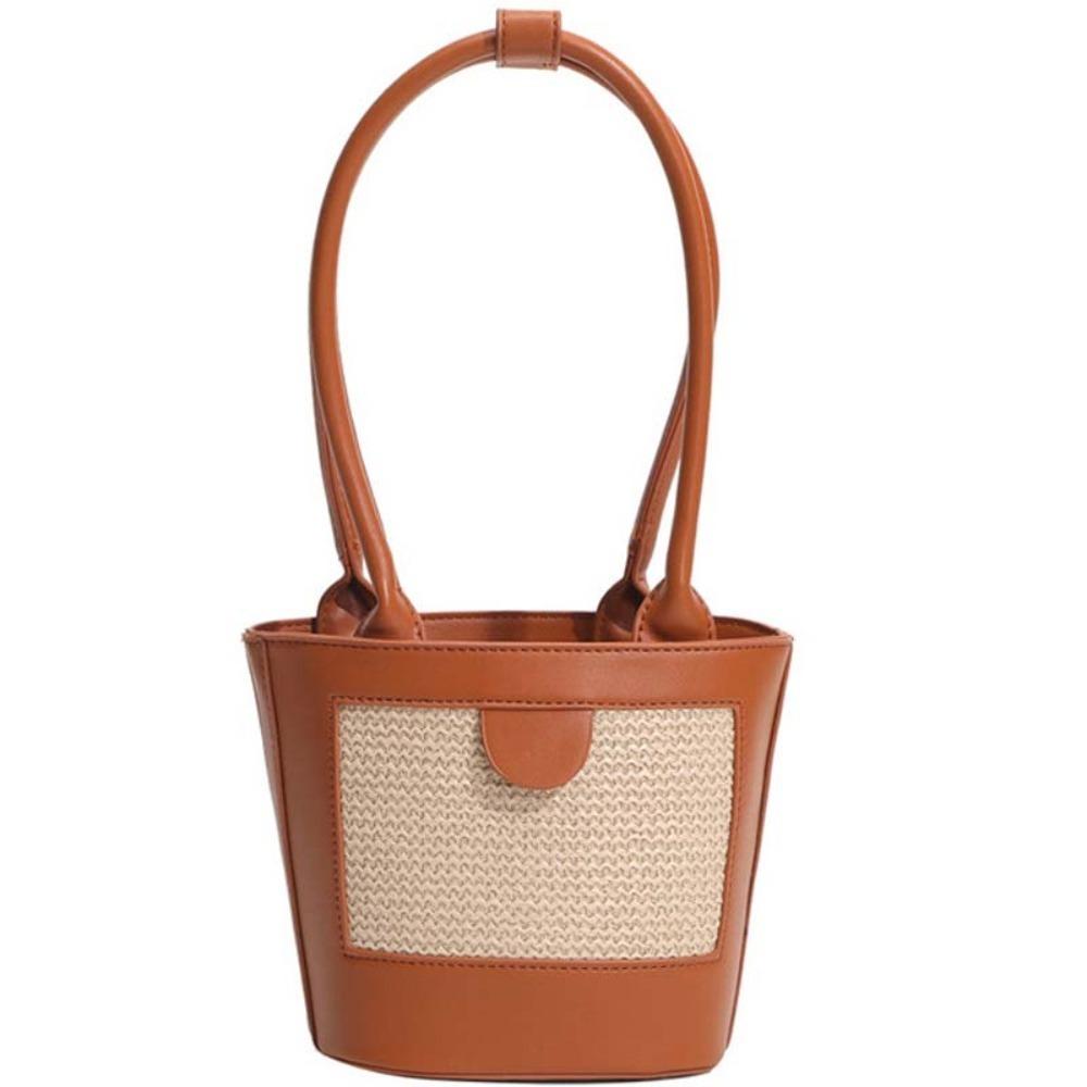 Breathable Women Bucket Handbag Retro Straw Shoulder Bag Storage Bag PU Woven Bucket Bag Daily коричневый
Breathable Women Bucket Handbag Retro Straw Shoulder Bag Storage Bag PU Woven Bucket Bag Daily коричневый