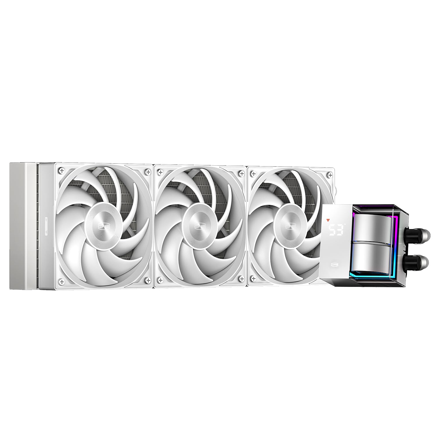PCCOOLER CPS DS360 AIO Liquid CPU Cooler 360mm Radiator with Digital Monitor 3 Pack F5 R120 Case Fan Compatible with AM4 AM5 Intel LGA White AIO
PCCOOLER CPS DS360 AIO Liquid CPU Cooler 360mm Radiator with Digital Monitor 3 Pack F5 R120 Case Fan Compatible with AM4 AM5 Intel LGA White AIO