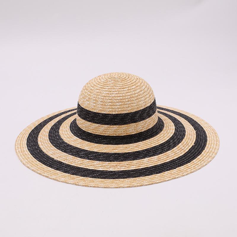 Ins 100% Wheat Straw Wide Brim Sun Hats Women Fashion Stripe Stitching Straw Hat Seaside Vacation Beach Hat French Retro Style 55-59cm
Ins 100% Wheat Straw Wide Brim Sun Hats Women Fashion Stripe Stitching Straw Hat Seaside Vacation Beach Hat French Retro Style 55-59cm