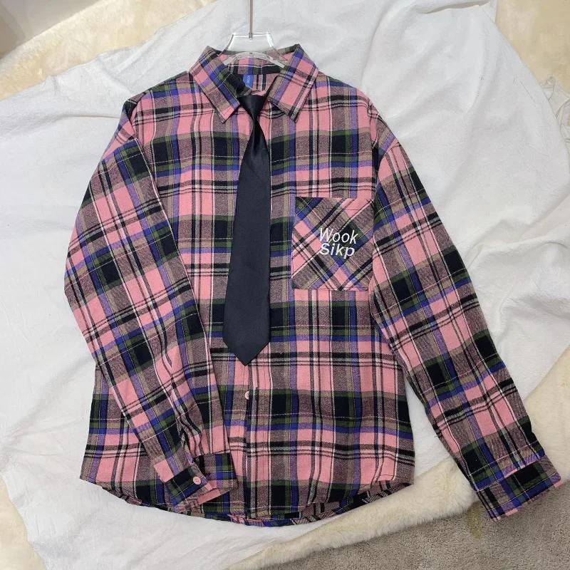 Женская рубашка с клетчатым дизайном и карманами, японская, с длинными рукавами, винтажная, универсальная, для девочек, весенняя, свободная, повседневная, топ 3XL
Женская рубашка с клетчатым дизайном и карманами, японская, с длинными рукавами, винтажная, универсальная, для девочек, весенняя, свободная, повседневная, топ 3XL