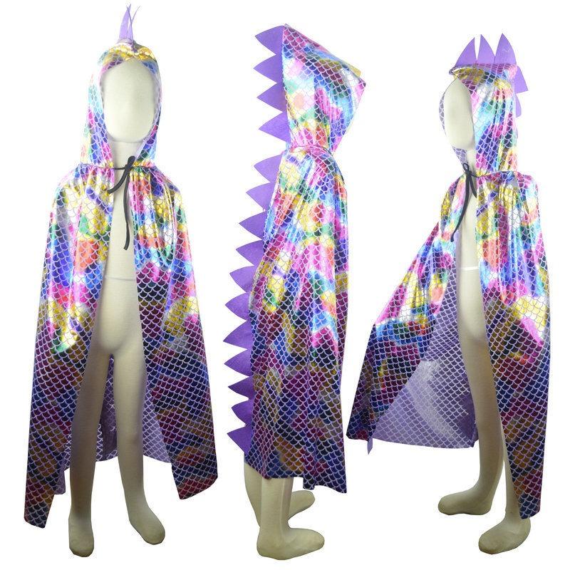 Halloween cape children adult dinosaur cape cape cape ball show dress gold silver blue hooded dinosaur cape Total Length 110
Halloween cape children adult dinosaur cape cape cape ball show dress gold silver blue hooded dinosaur cape Total Length 110