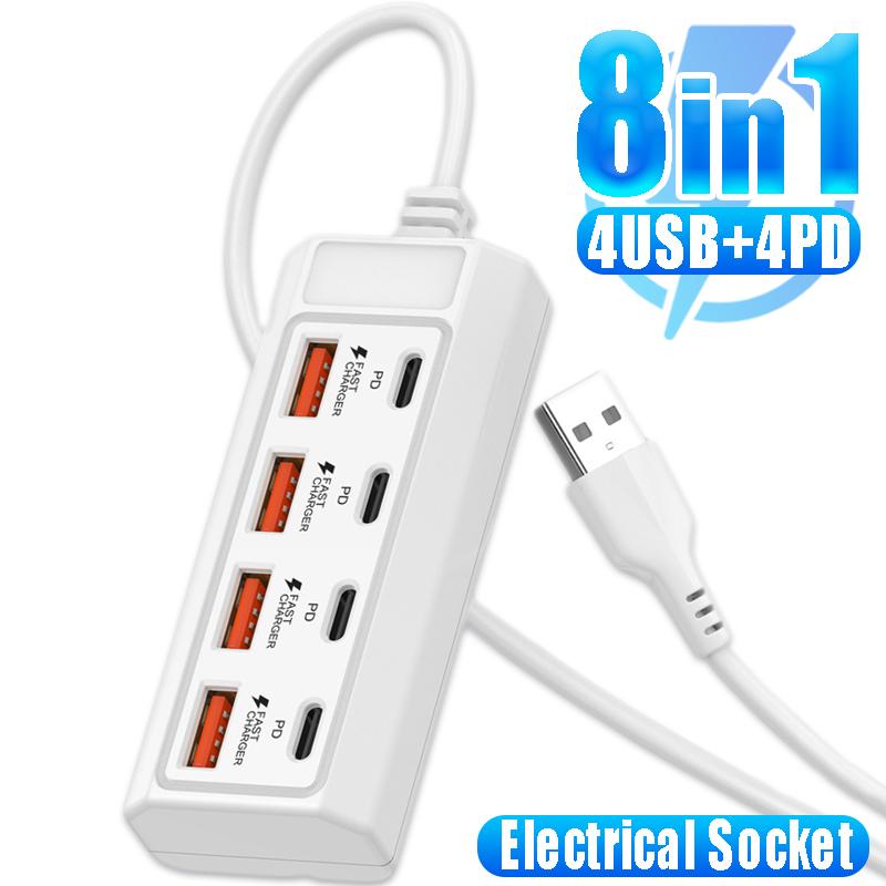 Зарядний пристрій 8 в 1 Порти Вилка Мережевий фільтр Зарядна станція USB Зарядний перехідник Електрична розетка Вилки Адаптери Подовжувальні розетки
Зарядний пристрій 8 в 1 Порти Вилка Мережевий фільтр Зарядна станція USB Зарядний перехідник Електрична розетка Вилки Адаптери Подовжувальні розетки