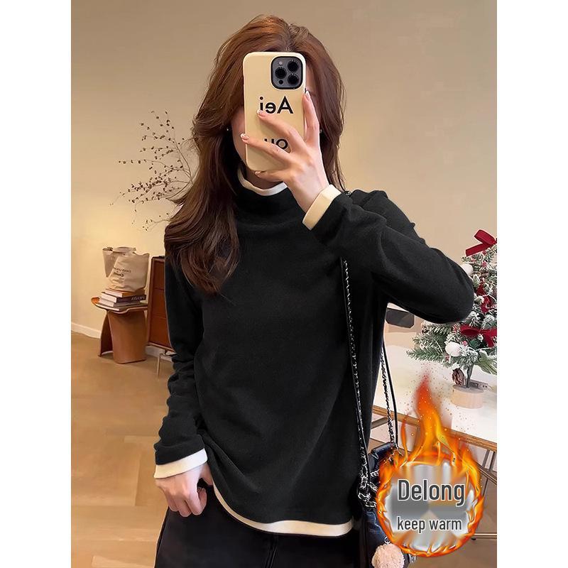 Black Slimming High Neck Velvet Long Sleeve Women s Shirt - 2025 Autumn/Winter Fashion Large серый
Black Slimming High Neck Velvet Long Sleeve Women s Shirt - 2025 Autumn/Winter Fashion Large серый