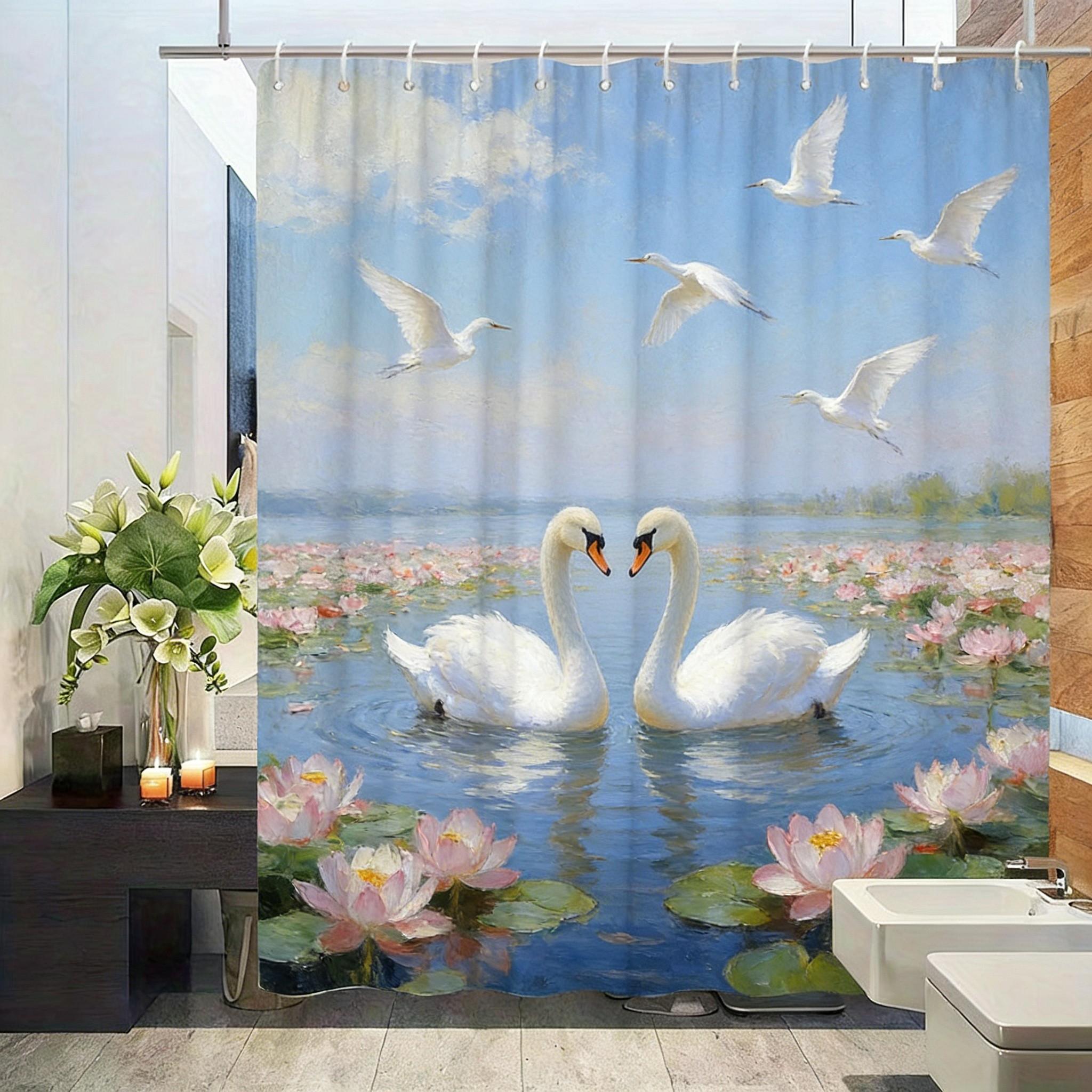 Oil Painting Mandarin Ducks & Ducklings In Lotus Pond Waterproof Shower Curtain For Bathroom Decor W60H190(CM)-1 Pcs
Oil Painting Mandarin Ducks & Ducklings In Lotus Pond Waterproof Shower Curtain For Bathroom Decor W60H190(CM)-1 Pcs