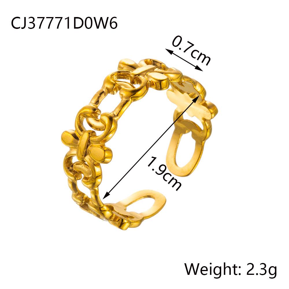 CARLIDANA Fashion Ins Geometric Irregular Hollow Muti Layer Chain 18K Gold Plated Stainless Steel Open Ring for Women Jewelry resizable
CARLIDANA Fashion Ins Geometric Irregular Hollow Muti Layer Chain 18K Gold Plated Stainless Steel Open Ring for Women Jewelry resizable