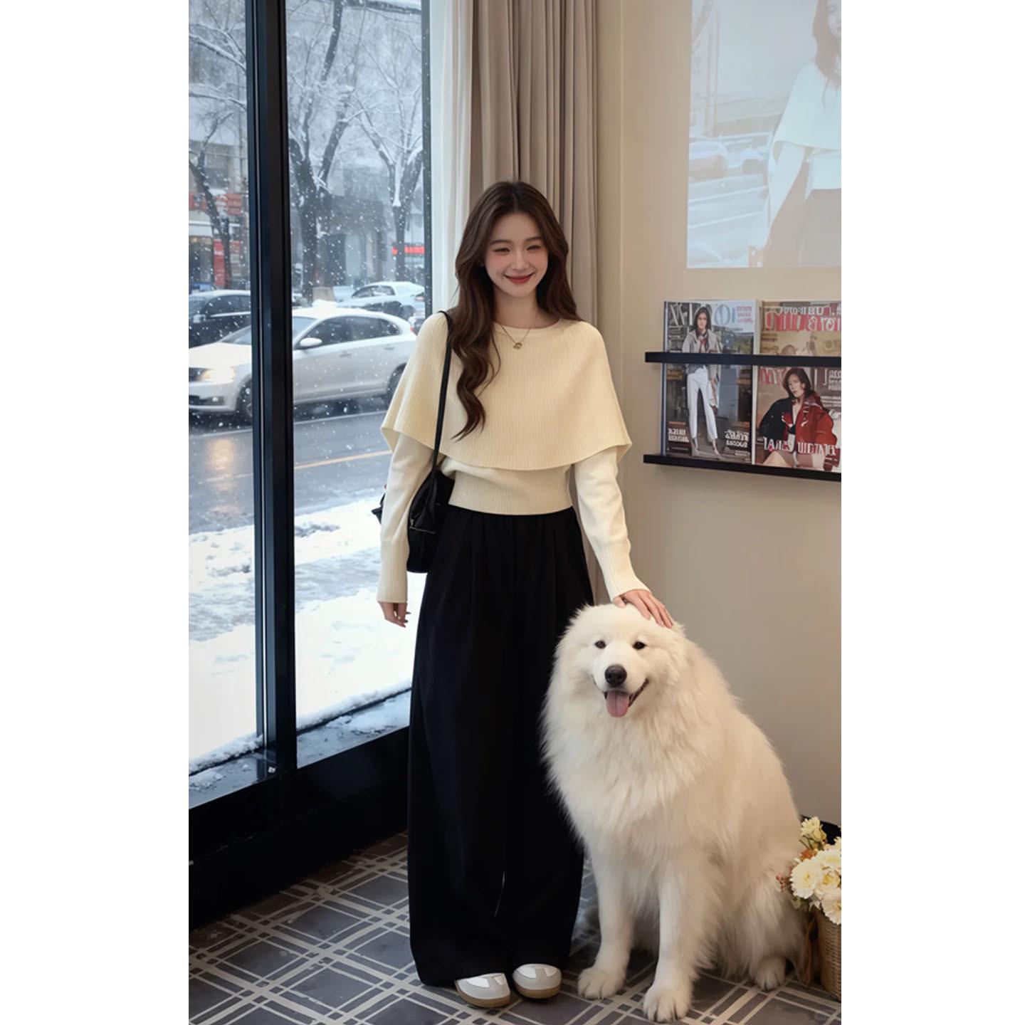 Elegant Winter Knit Sweater & Wide-Leg Pants Set L (105-115 lbs)
Elegant Winter Knit Sweater & Wide-Leg Pants Set L (105-115 lbs)