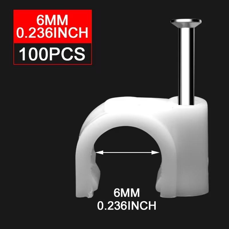 100pcs Steel Cable Clips - Wire Holder Clamps for 6/8mm Cables, Nail-in Design for Secure Fastening білий
100pcs Steel Cable Clips - Wire Holder Clamps for 6/8mm Cables, Nail-in Design for Secure Fastening білий