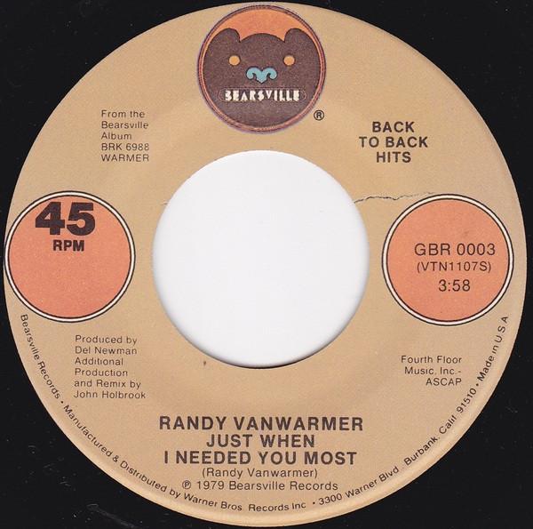 7inch Record RANDY VANWARMER - Just When I Needed You Most / Gotta GBR0003 Bearsville US Pop Used
7inch Record RANDY VANWARMER - Just When I Needed You Most / Gotta GBR0003 Bearsville US Pop Used