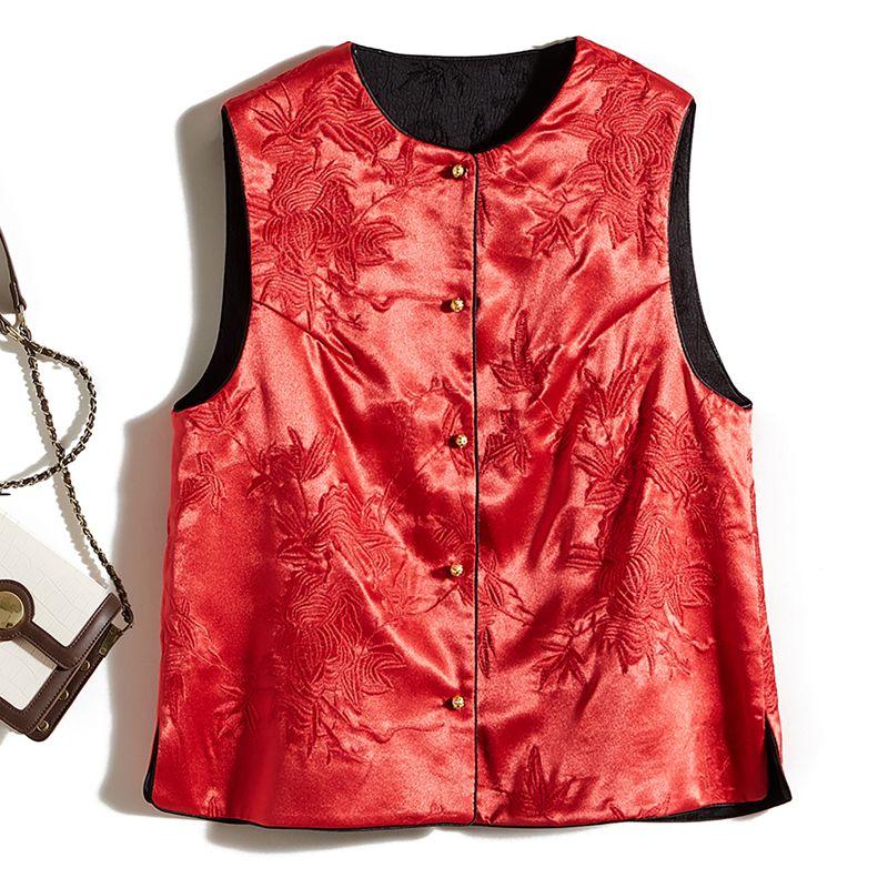 Празднично и не старомодно! Подтягивающий Элегантный Женский Сатиновый Ацетатный Тенсел Хлопковый Рельефный Трехмерный Двухцветный Двусторонний Жилет Red + Black XL
Празднично и не старомодно! Подтягивающий Элегантный Женский Сатиновый Ацетатный Тенсел Хлопковый Рельефный Трехмерный Двухцветный Двусторонний Жилет Red + Black XL