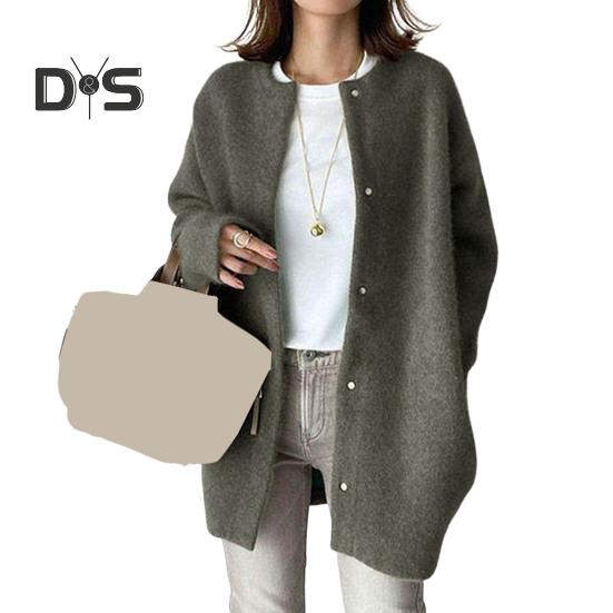 Женское пальто с круглым вырезом и длинным рукавом, однотонное трикотажное пальто свободного кроя средней длины S
Женское пальто с круглым вырезом и длинным рукавом, однотонное трикотажное пальто свободного кроя средней длины S