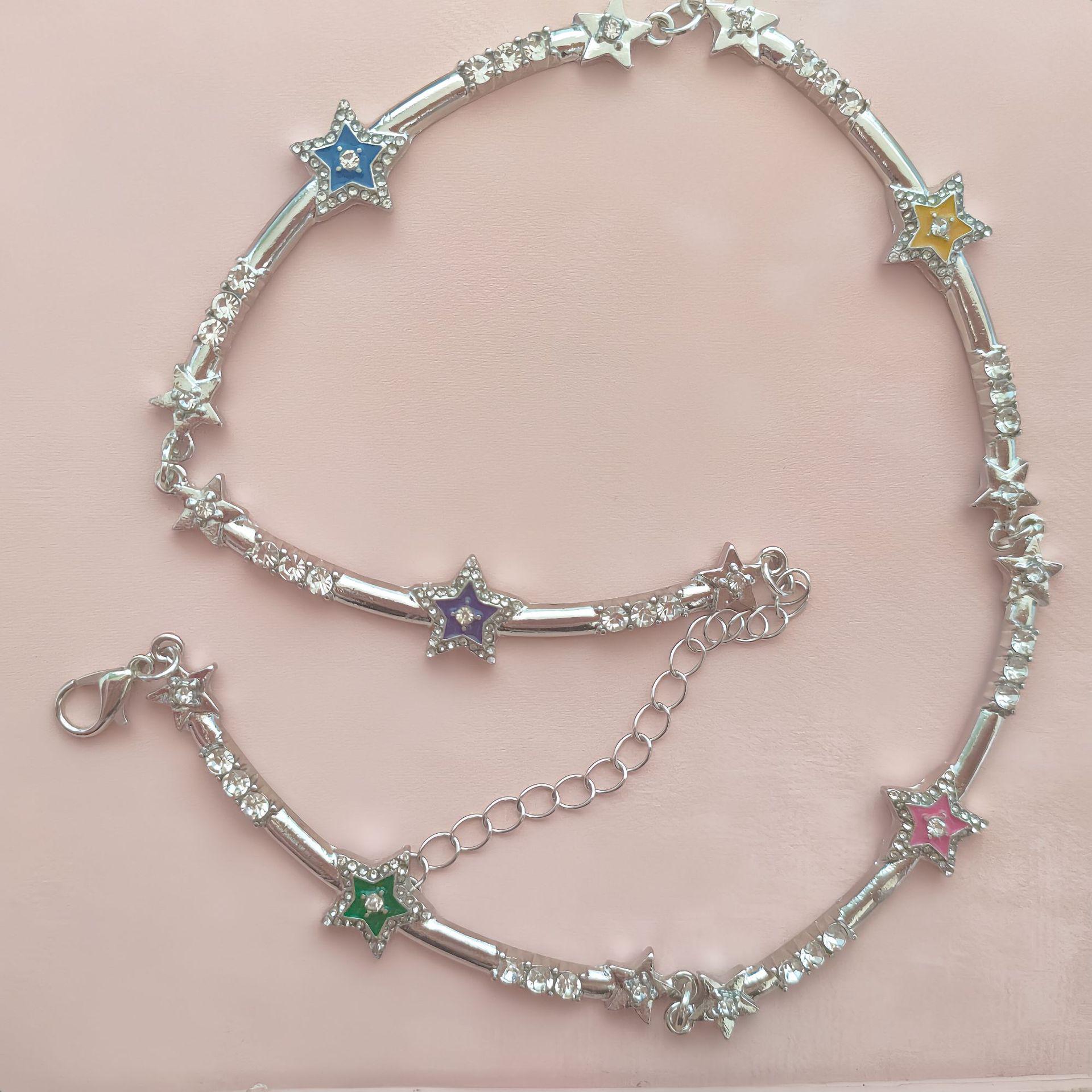 Colorful Star Pentagram Necklace: Sweet, Spicy, and Versatile High-End Hip-Hop Clavicle Chain
Colorful Star Pentagram Necklace: Sweet, Spicy, and Versatile High-End Hip-Hop Clavicle Chain