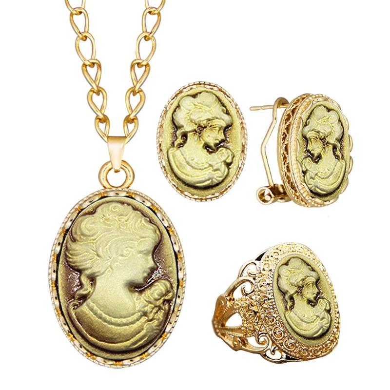 6 Colors Lady Queen Cameo Necklace Earring Ring Sets For Women Gold Color Pink Blue Gray Fashion Flower Cameo Jewelry Set 11
6 Colors Lady Queen Cameo Necklace Earring Ring Sets For Women Gold Color Pink Blue Gray Fashion Flower Cameo Jewelry Set 11