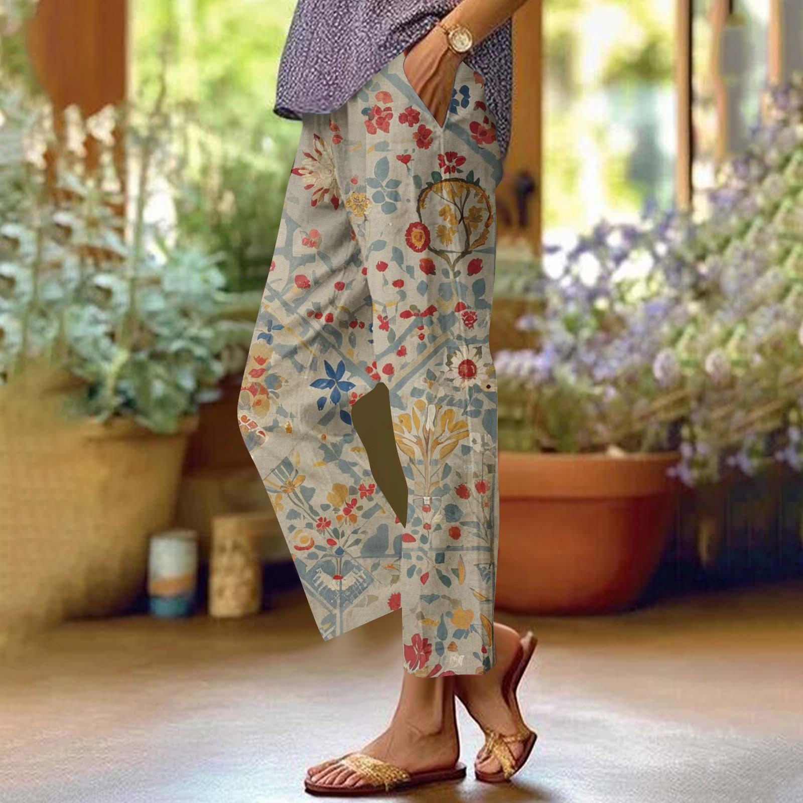 Женские повседневные модные брюки прямого кроя с цветочным принтом и карманами M
Женские повседневные модные брюки прямого кроя с цветочным принтом и карманами M