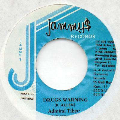 7inch Record ADMIRAL TIBET Drugs Warning NONE Jammys Records 1994 Jamaica Reggae Ska Dub Used
7inch Record ADMIRAL TIBET Drugs Warning NONE Jammys Records 1994 Jamaica Reggae Ska Dub Used