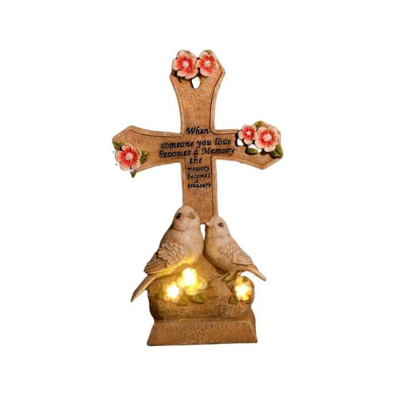 Solar Retro Cross Couple Bird Sculpture Garden Courtyard Decoration Resin Cemetery Tombstone Ornament Outdoor Statistic Art
Solar Retro Cross Couple Bird Sculpture Garden Courtyard Decoration Resin Cemetery Tombstone Ornament Outdoor Statistic Art