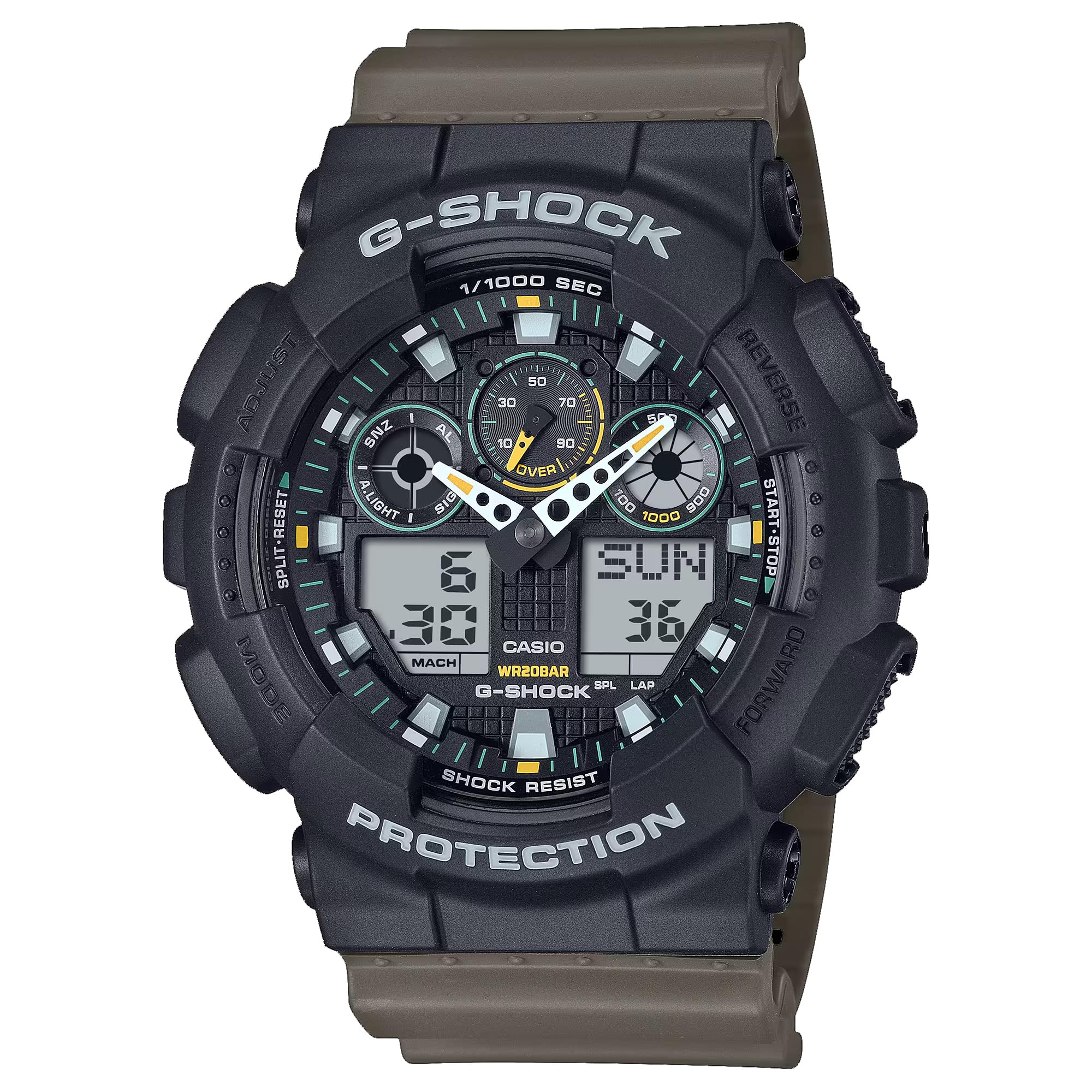 Casio Практичные аналогово-цифровые часы цвета хаки и черные G-Shock & GA-100TU-1A3CR, чёрный
Casio Практичные аналогово-цифровые часы цвета хаки и черные G-Shock & GA-100TU-1A3CR, чёрный