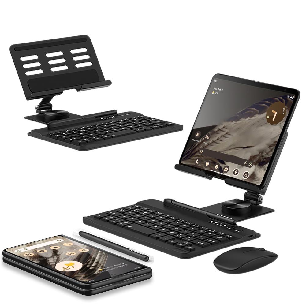 GKK For Samsung Galaxy Fold/Z Fold Series Foldable Desk Stand Holder with Bluetooth-compatible Keyboard+Mouse+Stylus Black
GKK For Samsung Galaxy Fold/Z Fold Series Foldable Desk Stand Holder with Bluetooth-compatible Keyboard+Mouse+Stylus Black