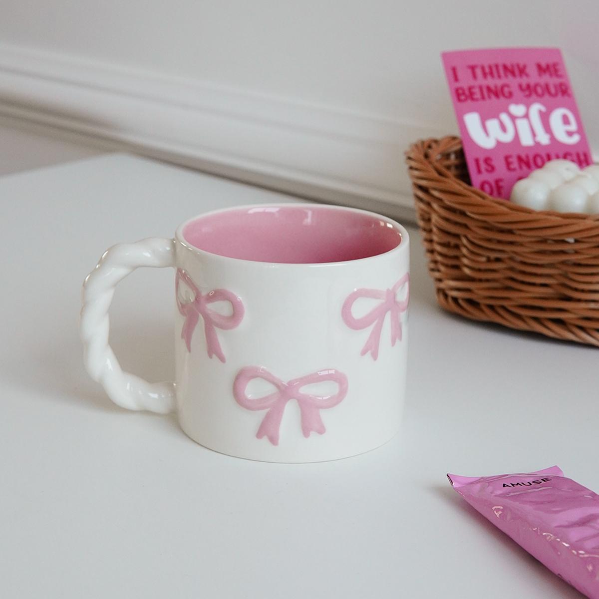 Pink Ceramic Mug with Bowknot, Suitable for Home Decor Drinkware, Drinking Cup for Kitchen, Living Room, Bedroom 301-400ml
Pink Ceramic Mug with Bowknot, Suitable for Home Decor Drinkware, Drinking Cup for Kitchen, Living Room, Bedroom 301-400ml