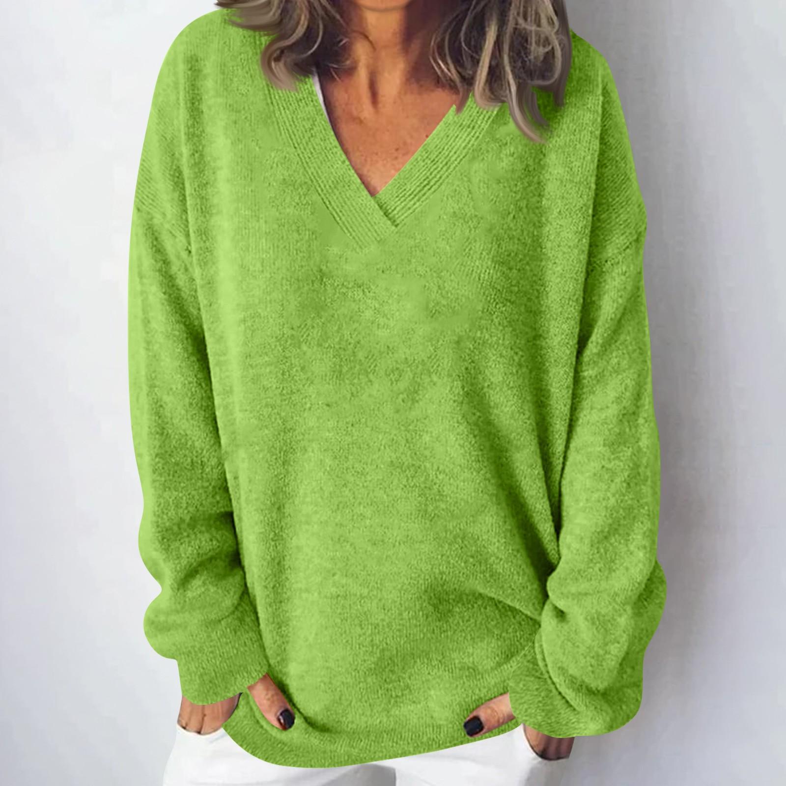 Жіноча модна повсякденна одноколірна трикотажна пуловер з V-подібним вирізом і довгими рукавами Модний милий світшот L
Жіноча модна повсякденна одноколірна трикотажна пуловер з V-подібним вирізом і довгими рукавами Модний милий світшот L