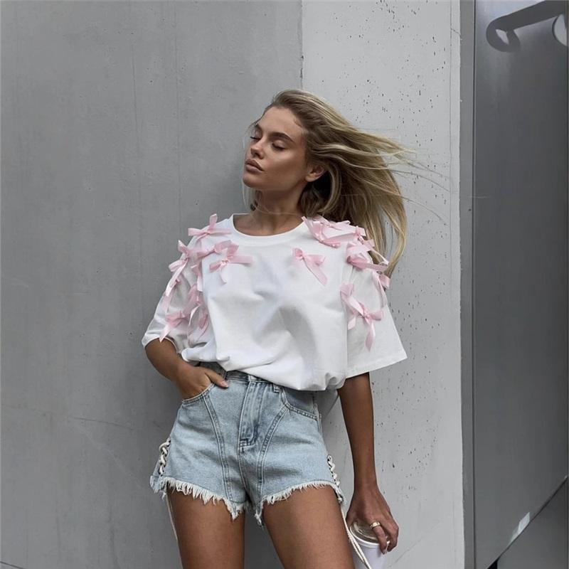 Cute European American Style Ribbon Bow Loose Short Sleeve T Shirt Comfortable Cotton Casual Top For Girls Loose Fit Stylish Upper Wear For Everyday L чорний
Cute European American Style Ribbon Bow Loose Short Sleeve T Shirt Comfortable Cotton Casual Top For Girls Loose Fit Stylish Upper Wear For Everyday L чорний