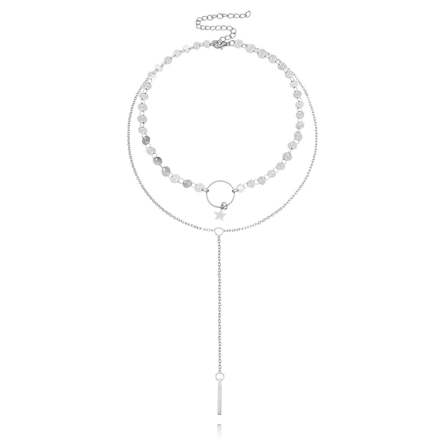 New five-pointed star pendant, fashionable and simple, European and American handmade chain, collarbone chain, necklace. срібний
New five-pointed star pendant, fashionable and simple, European and American handmade chain, collarbone chain, necklace. срібний