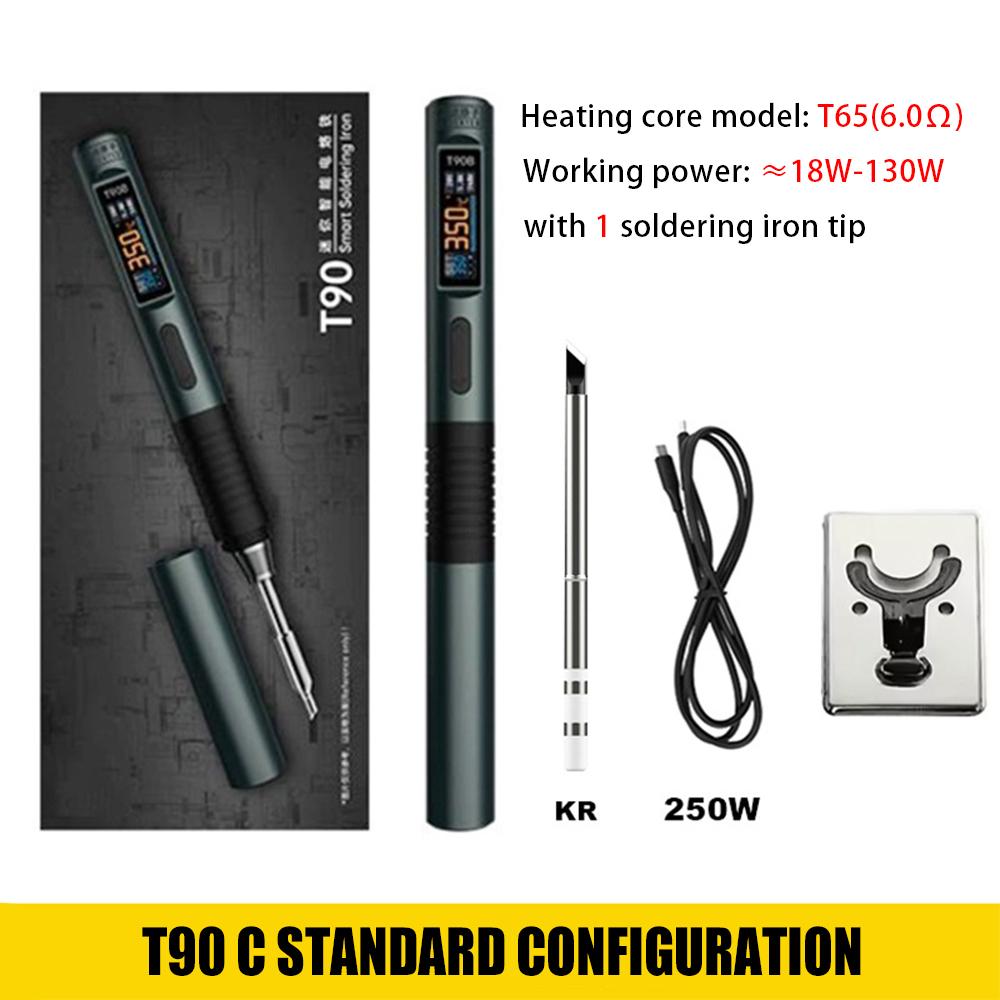 Portable T90C Smart Electric Soldering Iron Temperature Adjustable 130W LCD Solder Station Kit Welding Tool C245 C210 T65 DC 28V
Portable T90C Smart Electric Soldering Iron Temperature Adjustable 130W LCD Solder Station Kit Welding Tool C245 C210 T65 DC 28V