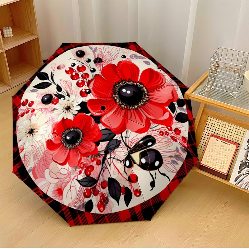 Red Floral Pattern 1 Theme Automatic Umbrella Compact 8-Rib Design Sturdy Construction Durable Umbrella Stylish Accessory
Red Floral Pattern 1 Theme Automatic Umbrella Compact 8-Rib Design Sturdy Construction Durable Umbrella Stylish Accessory