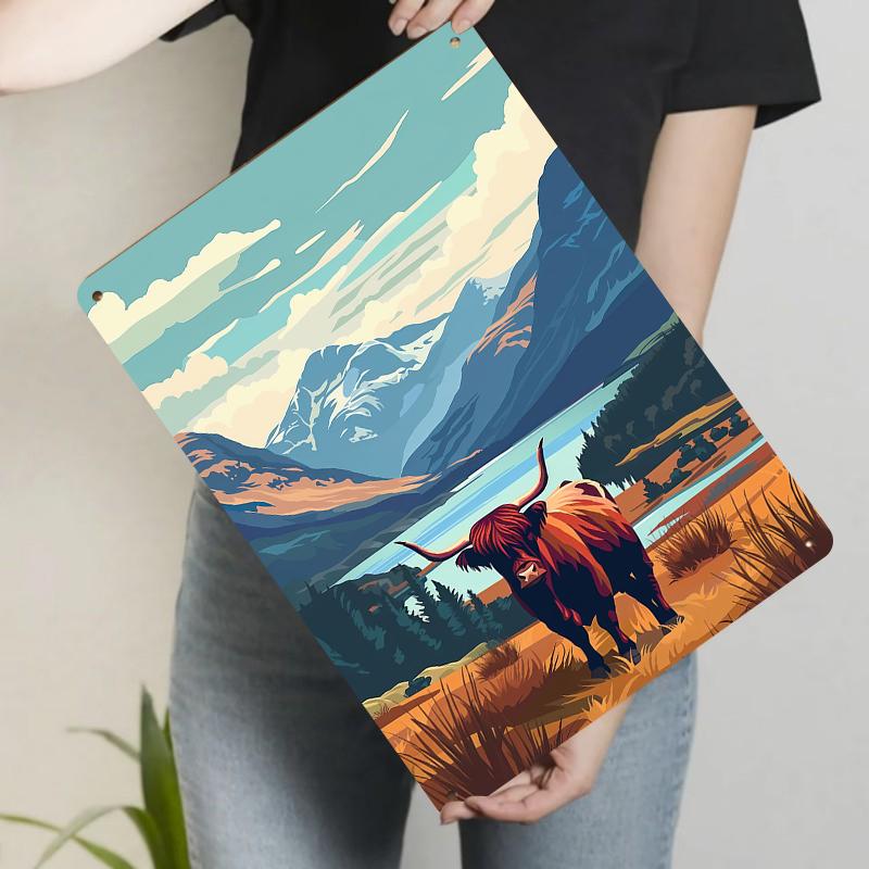 Highland Cow Mountain Landscape Metal Wall Art Decor Modern 20x30cm(7.8x11.8inch)
Highland Cow Mountain Landscape Metal Wall Art Decor Modern 20x30cm(7.8x11.8inch)