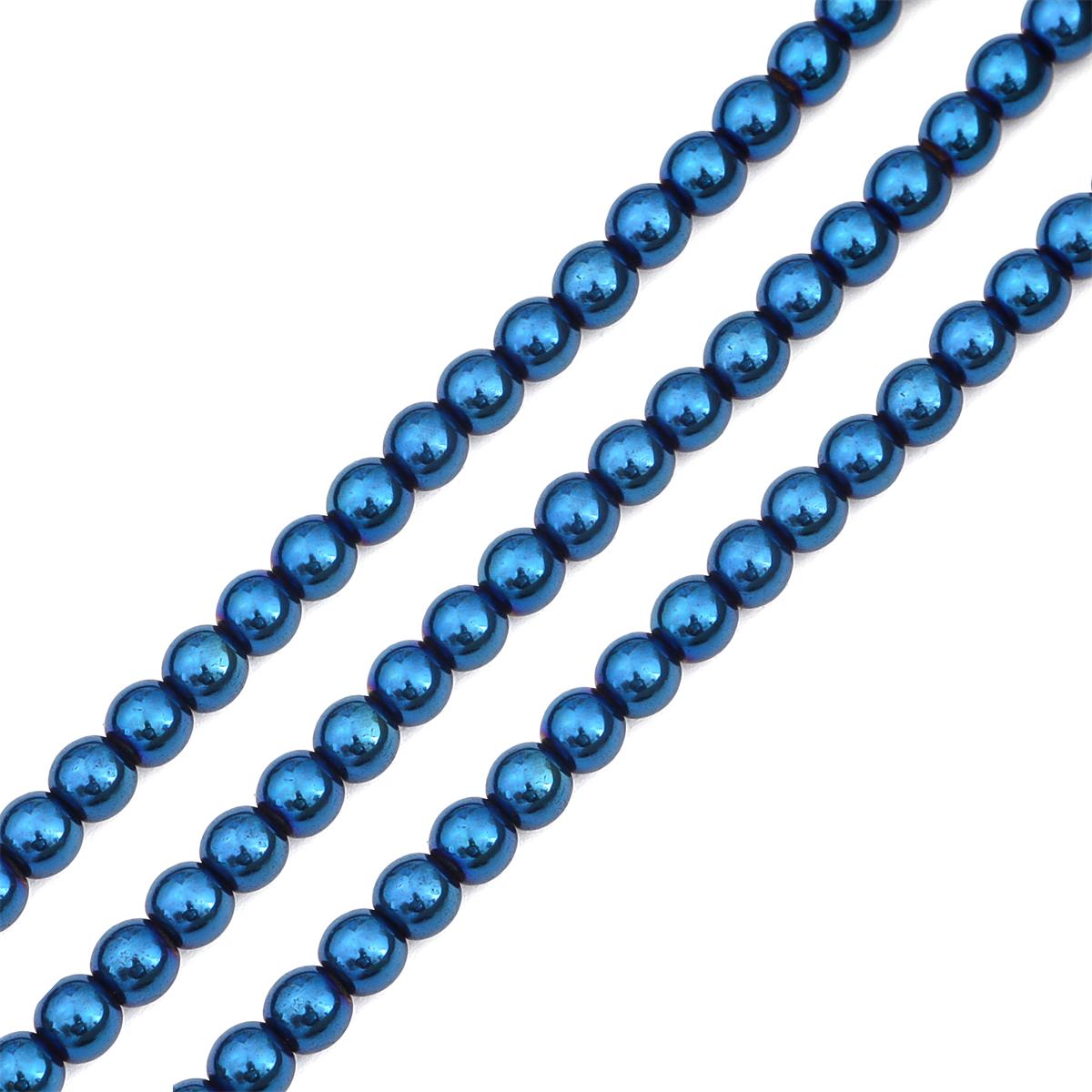 70-165 шт. Натуральный камень Золотой Серебристый Многоцветный Круглый Гематит Свободные Разделительные Бусины Для Серьги Ожерелья Браслета DIY Аксессуары для изготовления ювелирных изделий 6mm 70pcs темно-синий