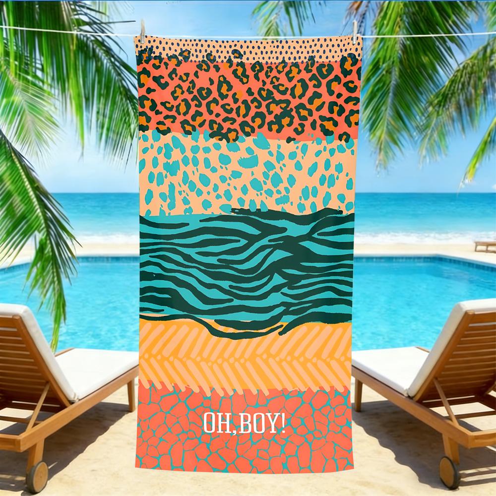 Abstract Leopard & Wave Beach Towel – Oversized Quick Dry Sand Free with OH, BOY! Slogan & Artistic Print W40*H60(CM)
Abstract Leopard & Wave Beach Towel – Oversized Quick Dry Sand Free with OH, BOY! Slogan & Artistic Print W40*H60(CM)