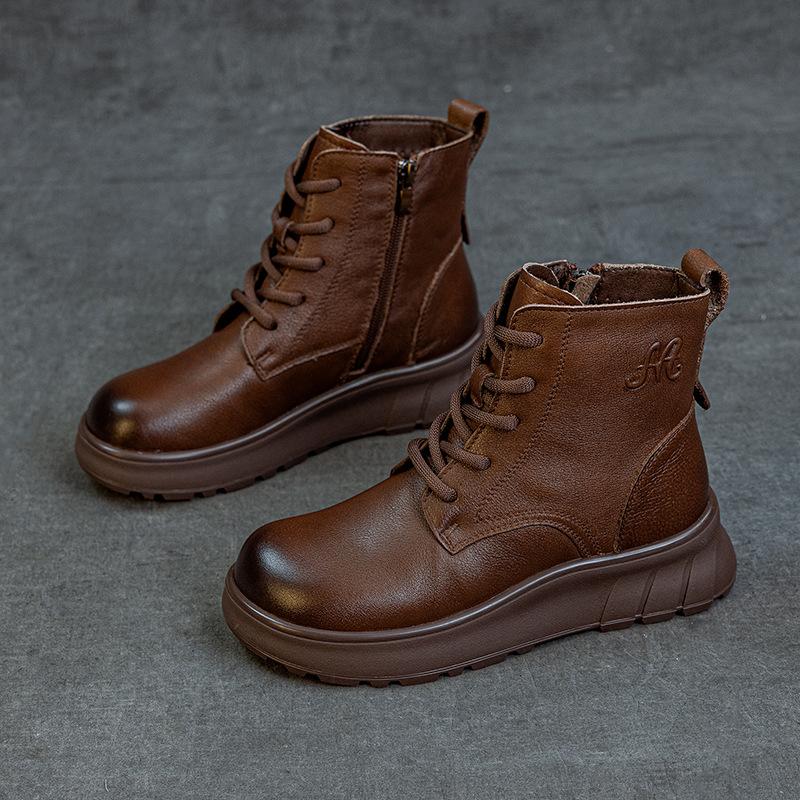 First layer cowhide Martin boots women s flat heel platform autumn and winter new short boots British retro velvet thermal cotton shoes 35
First layer cowhide Martin boots women s flat heel platform autumn and winter new short boots British retro velvet thermal cotton shoes 35