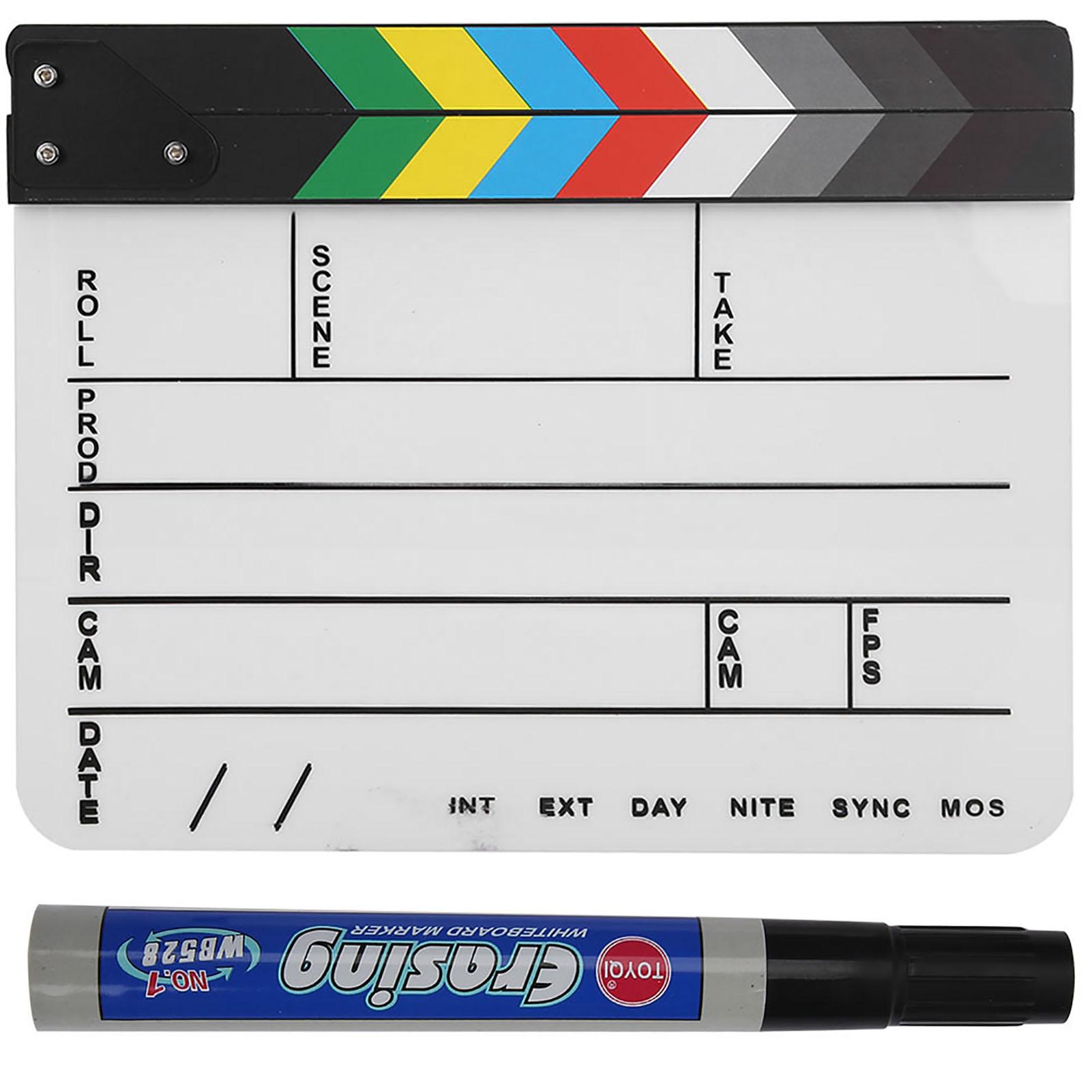 Acrylic Director Scene Clapperboard TV Movie Action Board Film Cut Prop Pen (ColorWhite)
Acrylic Director Scene Clapperboard TV Movie Action Board Film Cut Prop Pen (ColorWhite)