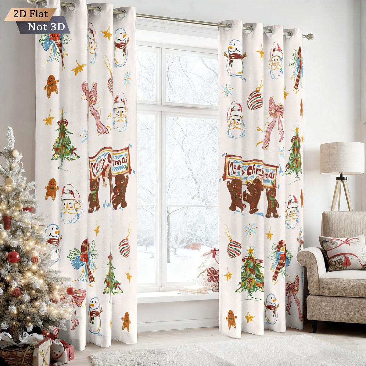 2Pcs Cartoon Christmas Gingerbread Man Print Perforated Blackout Curtains Various Size Living Room Bedroom Insulation Decoration 140x160&Grommet Top
2Pcs Cartoon Christmas Gingerbread Man Print Perforated Blackout Curtains Various Size Living Room Bedroom Insulation Decoration 140x160&Grommet Top