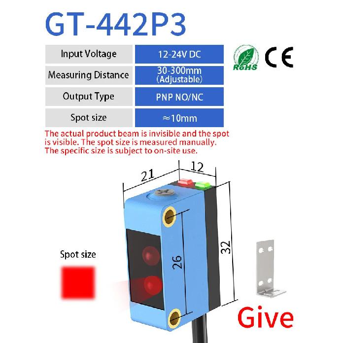 GTRIC Background Suppression Photoelectric Sensor NPN PNP 10-30V DC Sensing Distance 30cm Adjustable Square Laser Optical Switch Square spot PNP
GTRIC Background Suppression Photoelectric Sensor NPN PNP 10-30V DC Sensing Distance 30cm Adjustable Square Laser Optical Switch Square spot PNP