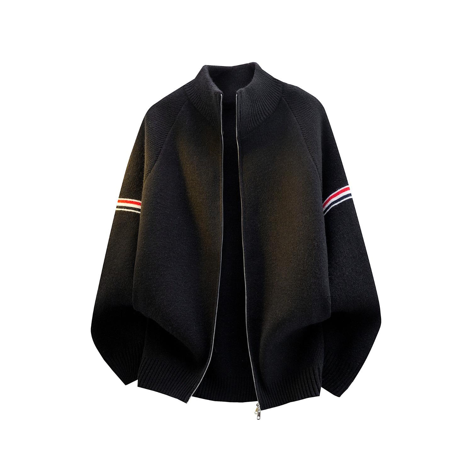 Unisex Retro Striped Stand Collar Cardigan Sweater - High-End Feel, Double Zipper, Autumn/Winter Knitwear XL
Unisex Retro Striped Stand Collar Cardigan Sweater - High-End Feel, Double Zipper, Autumn/Winter Knitwear XL