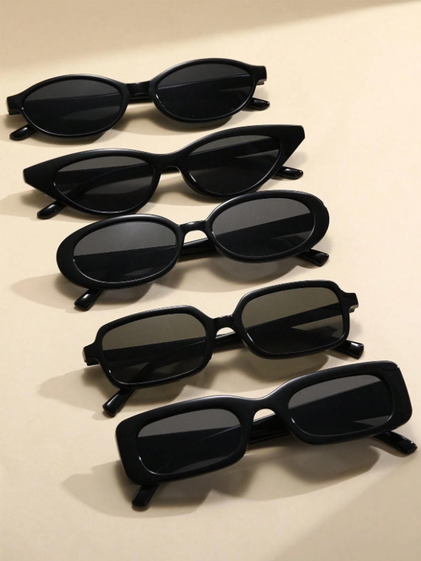 5Pcs Classic All-Black Multi-Style Sunglasses Set, Casual and Simple Solid Color Fashion Accessories, Suitable for Daily Wear
5Pcs Classic All-Black Multi-Style Sunglasses Set, Casual and Simple Solid Color Fashion Accessories, Suitable for Daily Wear