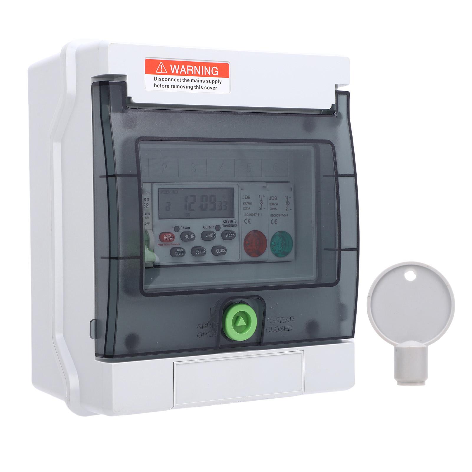 Outdoor Water Proof Distribution Box 32A Electrical Time Control Switch Programmable Digital Timer
Outdoor Water Proof Distribution Box 32A Electrical Time Control Switch Programmable Digital Timer