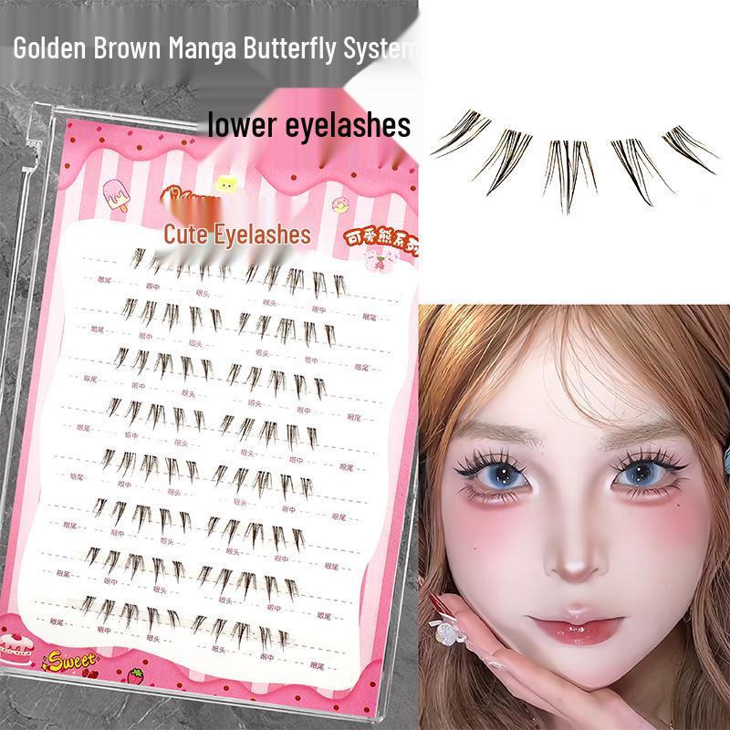 Mengjie Shangpin Glue-Free Golden Brown Manga Butterfly Lower Eyelashes - Natural, Photogenic, Segmented False Eyelashes
Mengjie Shangpin Glue-Free Golden Brown Manga Butterfly Lower Eyelashes - Natural, Photogenic, Segmented False Eyelashes