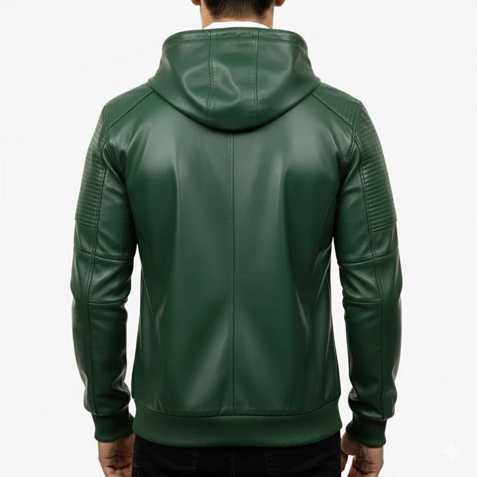 Leather Casual Handmade Green Slim Fit Biker Hoodie Jacket Helloween Classic Lambskin Men s XL зелений
Leather Casual Handmade Green Slim Fit Biker Hoodie Jacket Helloween Classic Lambskin Men s XL зелений