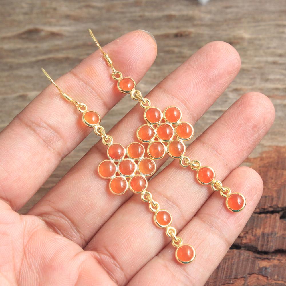 Серьги-подвески с лабрадором, лунным камнем, сердоликом, желтым золотом, ювелирные изделия из стерлингового серебра 925 пробы оранжевый
Серьги-подвески с лабрадором, лунным камнем, сердоликом, желтым золотом, ювелирные изделия из стерлингового серебра 925 пробы оранжевый