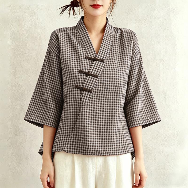 ZANZEA Women Grid Print Casual V-Neck Half Sleeve Loose Blouse 2XL коричневий
ZANZEA Women Grid Print Casual V-Neck Half Sleeve Loose Blouse 2XL коричневий
