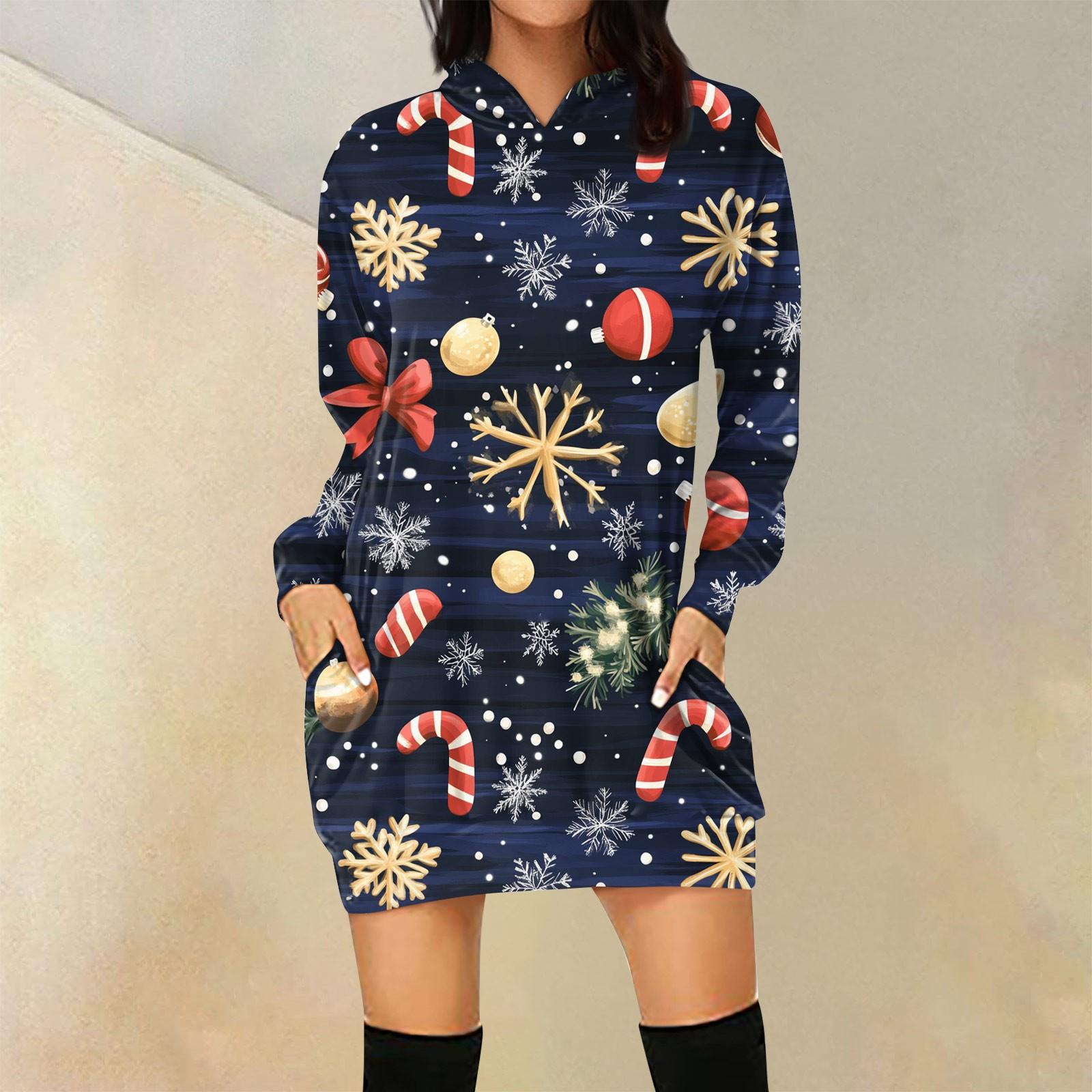 Женская свободная повседневная толстовка с капюшоном и карманом с длинными рукавами с рождественским принтом, длинный топ XL тёмно-синий
Женская свободная повседневная толстовка с капюшоном и карманом с длинными рукавами с рождественским принтом, длинный топ XL тёмно-синий