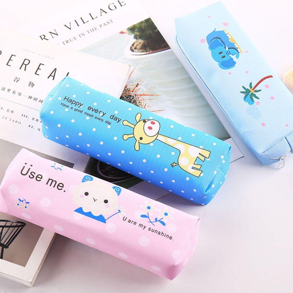 PU Pencil Case Cartoon Animal Pen Bag New Stationary Organizer