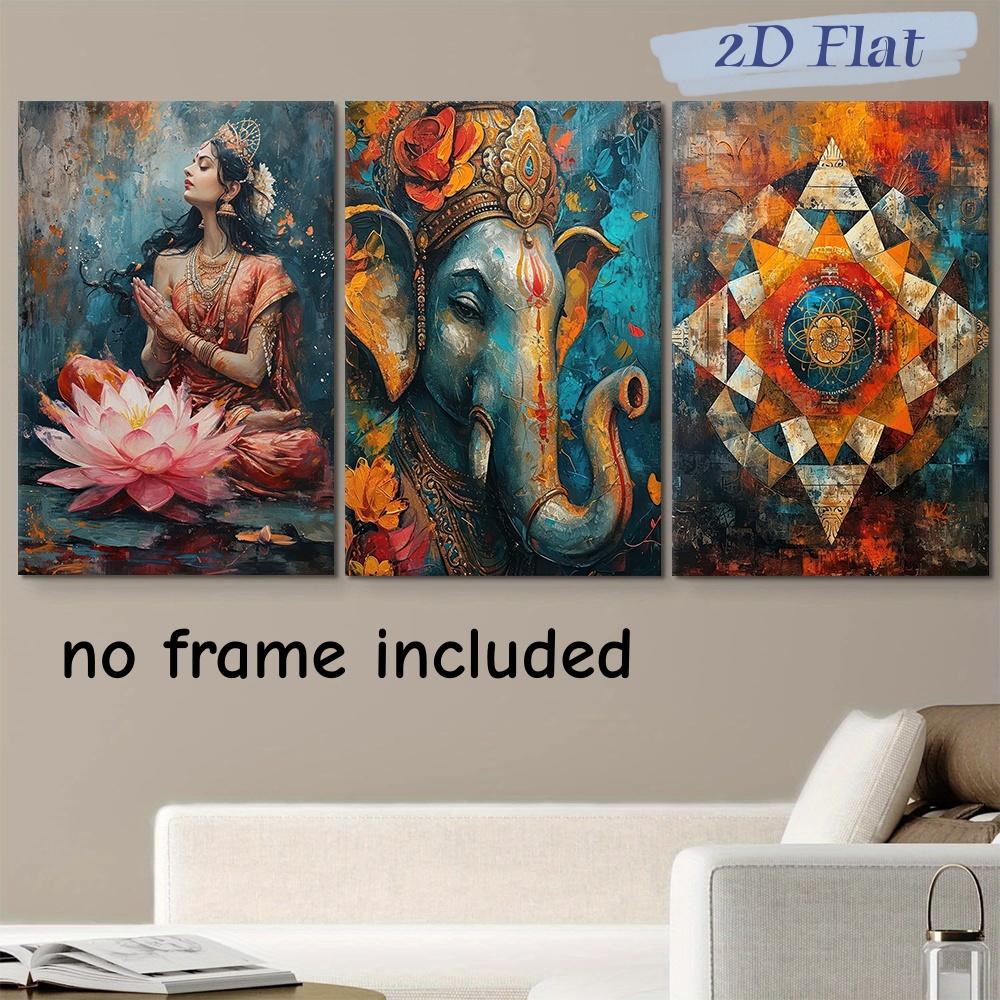 3-piece set of decorative paintings of Hindu goddess Lakshmi, meditation lotus seat, canvas hanging painting, living room entran (as the picture,20x30cm-3pcs)
3-piece set of decorative paintings of Hindu goddess Lakshmi, meditation lotus seat, canvas hanging painting, living room entran (as the picture,20x30cm-3pcs)