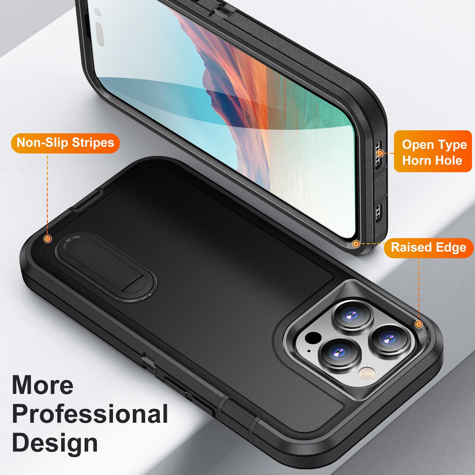 For iPhone 15 Pro Max Shockproof Phone Case Anti-Drop PC+TPU Cell Phone Cover with Kickstand Black/Sapphire
For iPhone 15 Pro Max Shockproof Phone Case Anti-Drop PC+TPU Cell Phone Cover with Kickstand Black/Sapphire